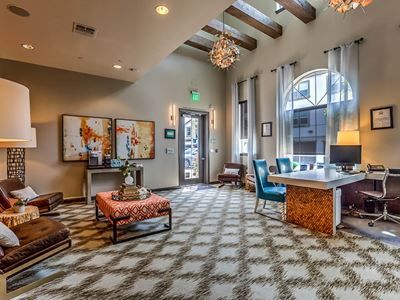 Leasing Office With Clubhouse at Miro Apartments, Santa Fe Springs, California